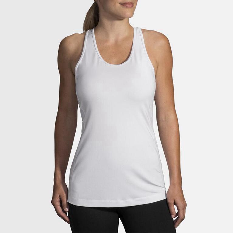 Brooks Women's Pick-Up Running Tank Top Singapore - White (40962-OEWN)